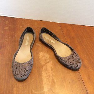 Melissa+Campana Coppery Brown Glitter Jelly Shoes